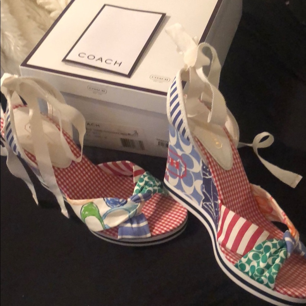 Coach patch work wedge